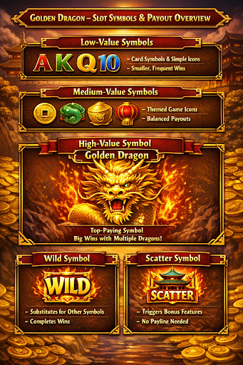Golden dragon slot symbol