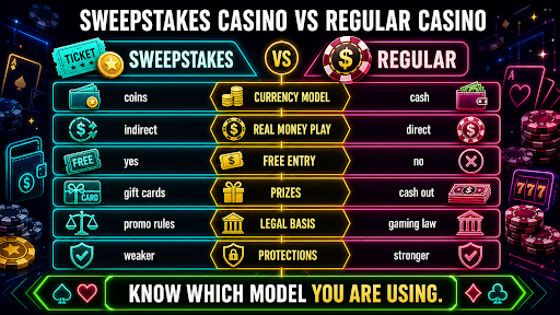 SWEEPSTAKES CASINO VS REGULAR CASINO