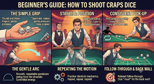 How to shoot crap dice as beginner
