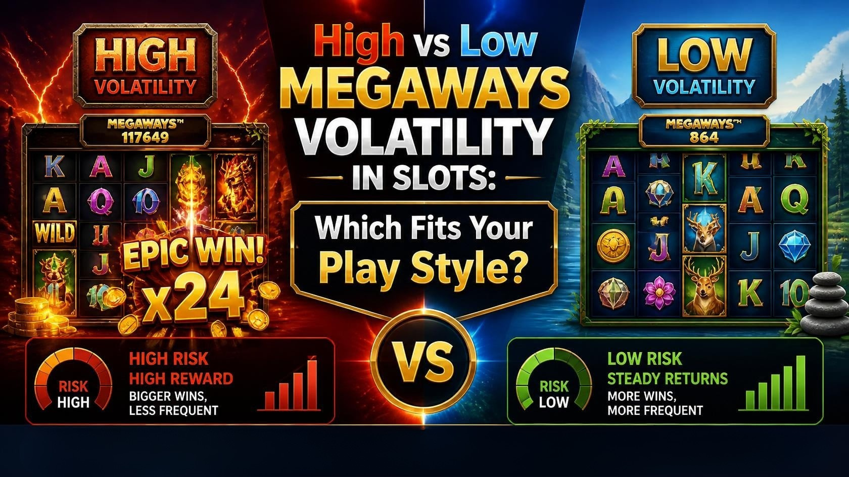 High vs Low Volatility slots