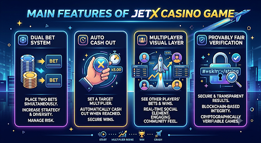 feature of Jetx casino game