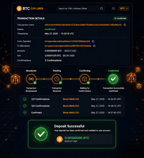 wait for deposit to confirm