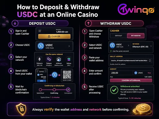 Deposit and withdraw usdc