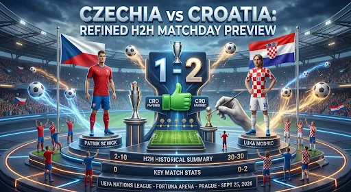 czechia vs croatia h2h records