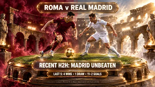 Roma vs real madrid h2h
